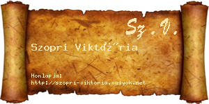 Szopri Viktória névjegykártya